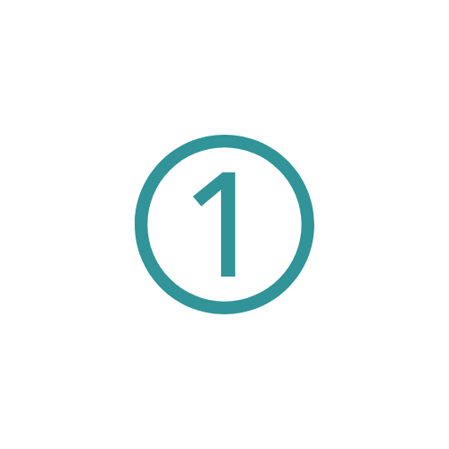 Circle with the number 1 inside, surrounded by a blue ring, on a white background.