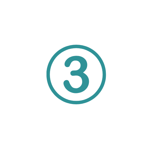 Number three inside a circle with a background of a film clapperboard