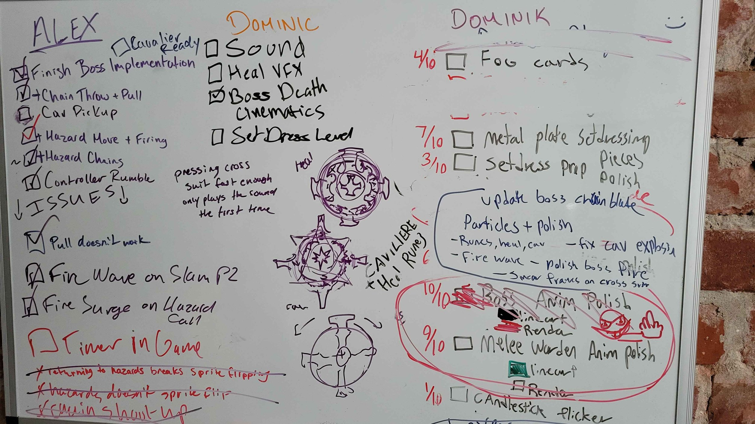 As we got closer to our deadline and our exploration phase came to an end, we started using our whiteboard to create a checklist for what needed to be done.