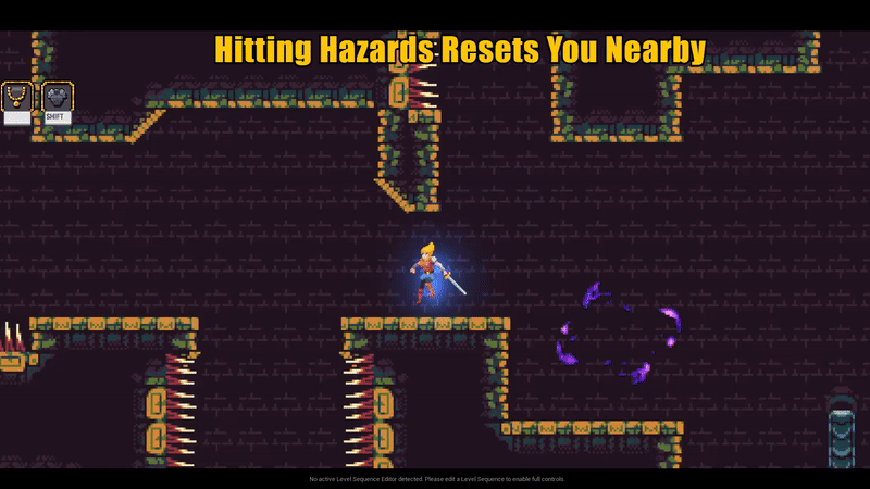 Hazards throughout the map won't kill you right away, they'll just send you to the nearest platform to try again!