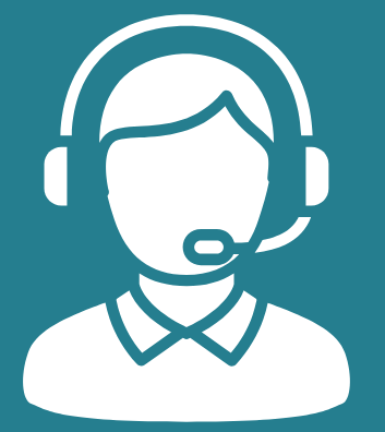 Icon of a customer service representative wearing a headset.