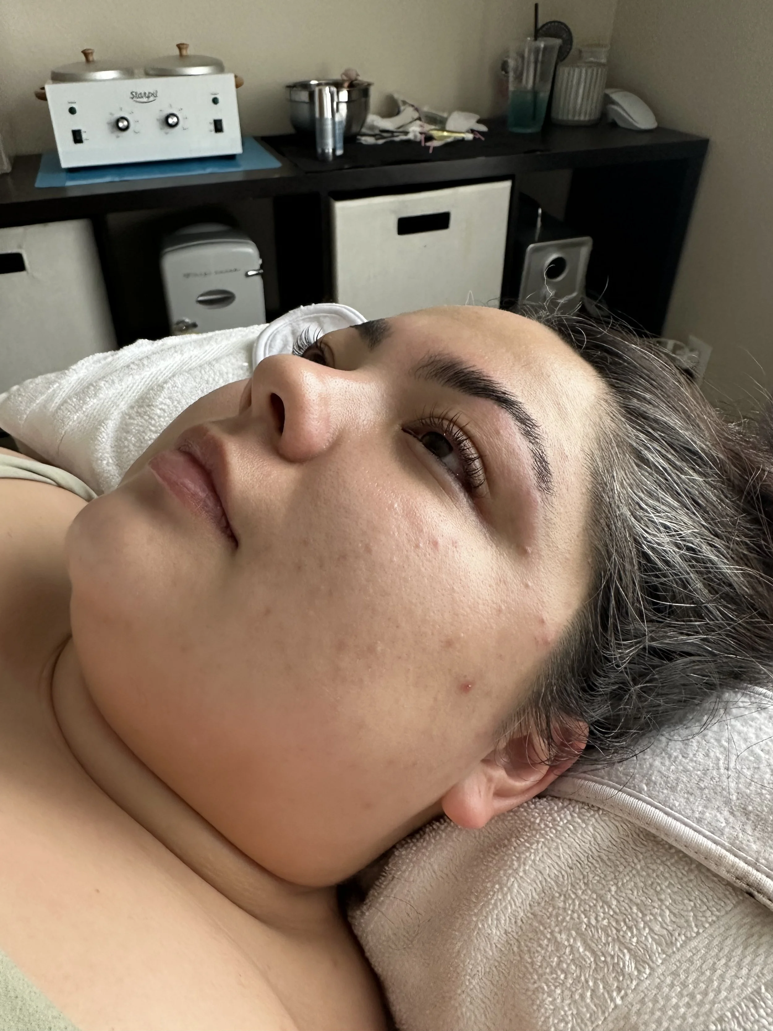 Natural brow and skin enhancement treatment during a facial service at Naked Skin in Vancouver, WA with master esthetician Mackenzie dodson