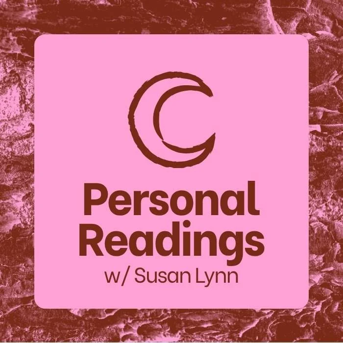Graphic promoting Susan Lynn’s live personal readings and spiritual guidance sessions