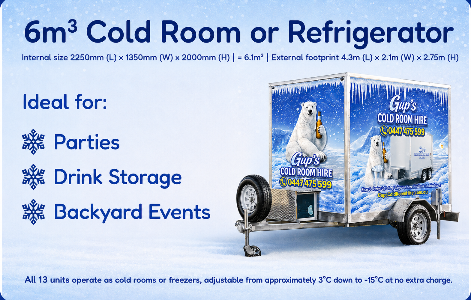 Small Cold Room Hire