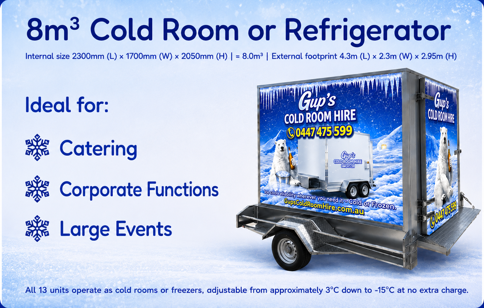 Large Cold Room Hire