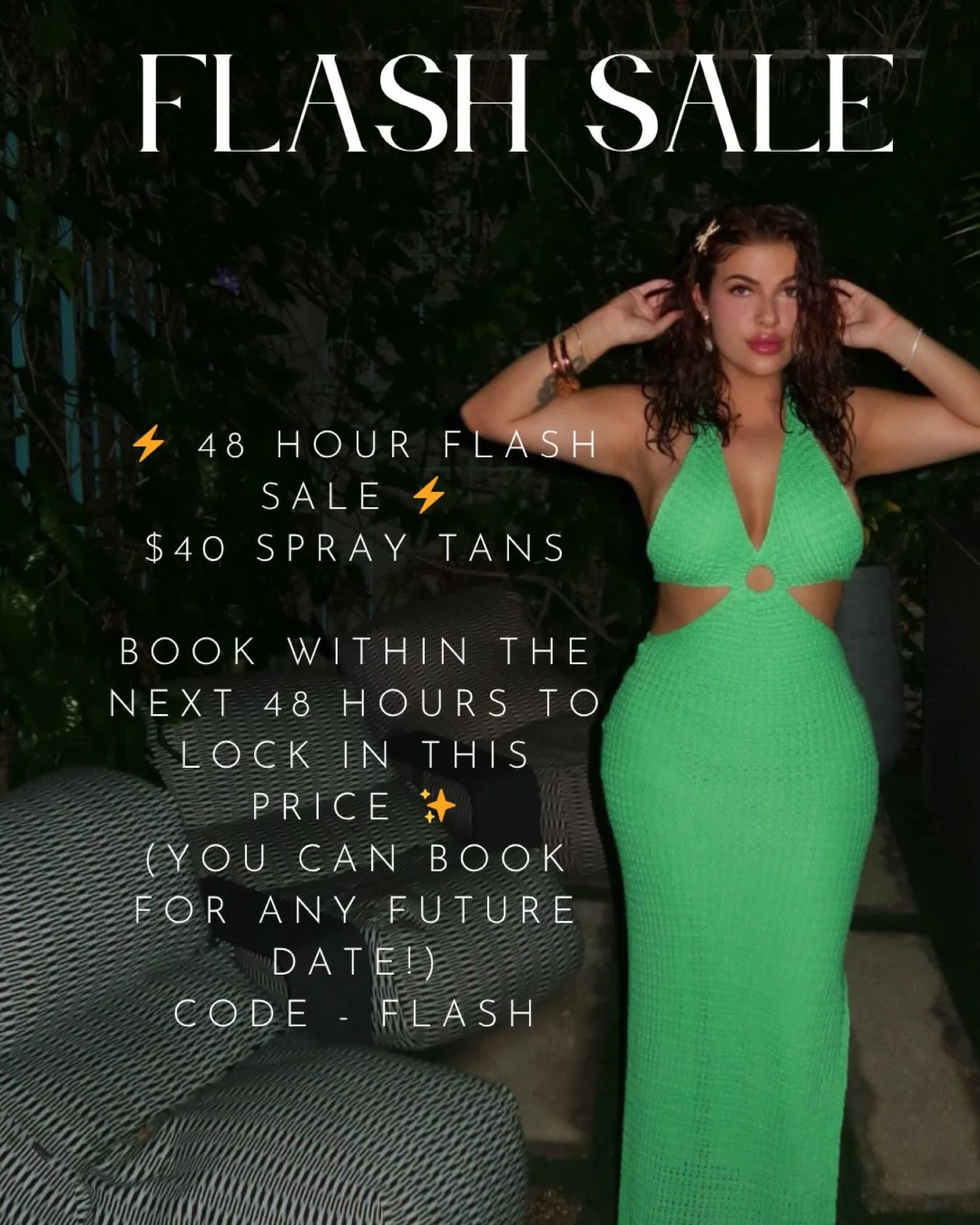 🚨 FLASH SALE 🚨

$40 Spray Tans are LIVE ✨

You have 48 hours to book &amp; secure this deal
your appointment can be anytime in the future 🤍

don&rsquo;t miss this one&hellip;

Code: FLASH

📍Fishtown
#phillyglow #spraytanseason #phillybeauty #glow