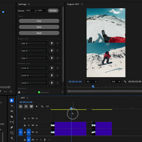 Swap vertical layouts