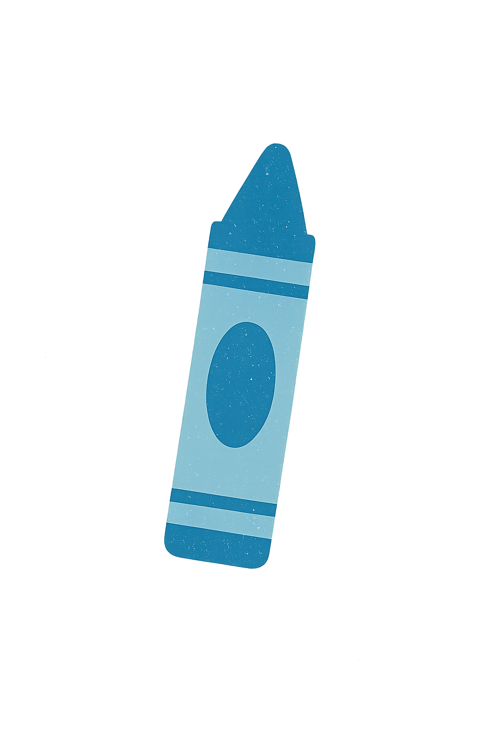 Illustration of a blue crayon with a yellow background.