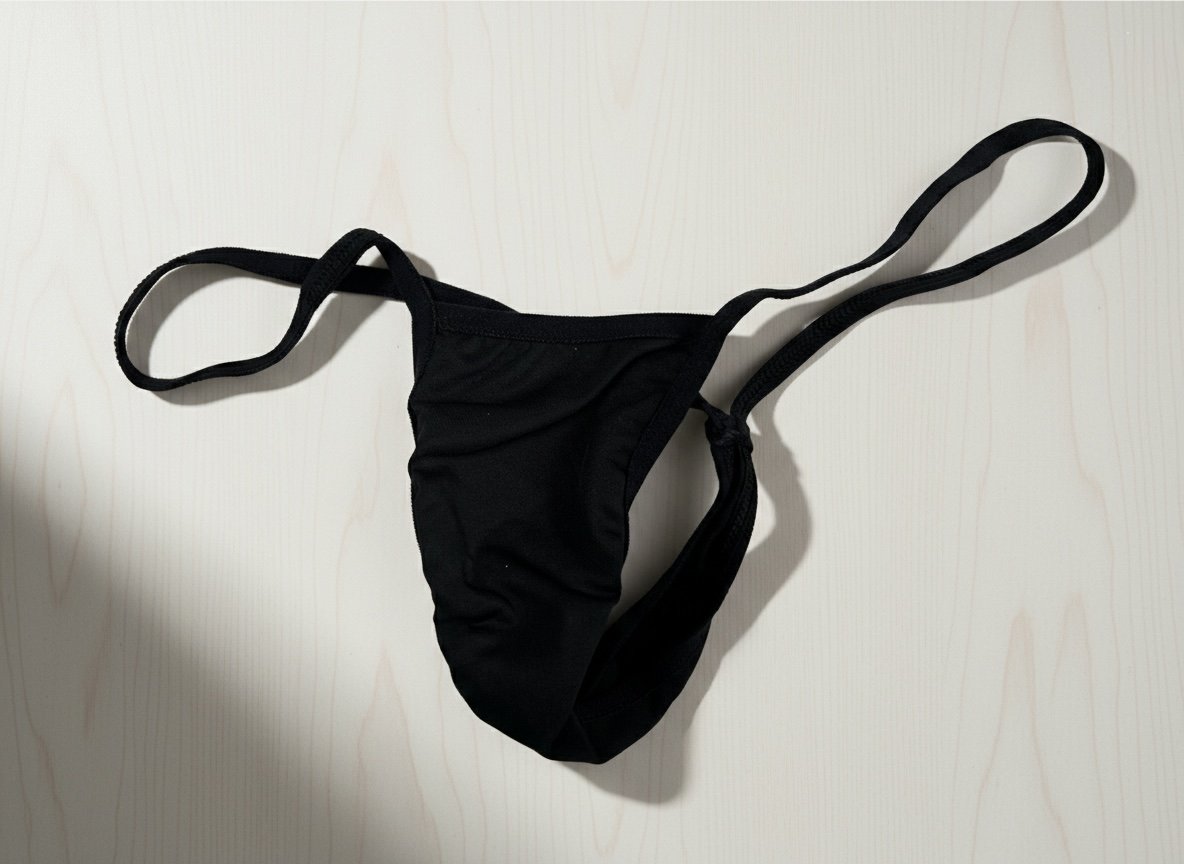 Black Polyester G-String