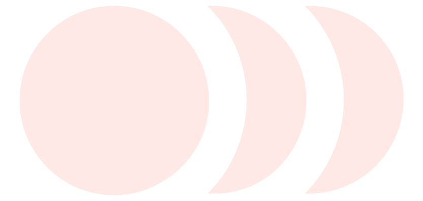 Pale Pink Discover Partners Icon with one circle and two crescents conveying sustained momentum