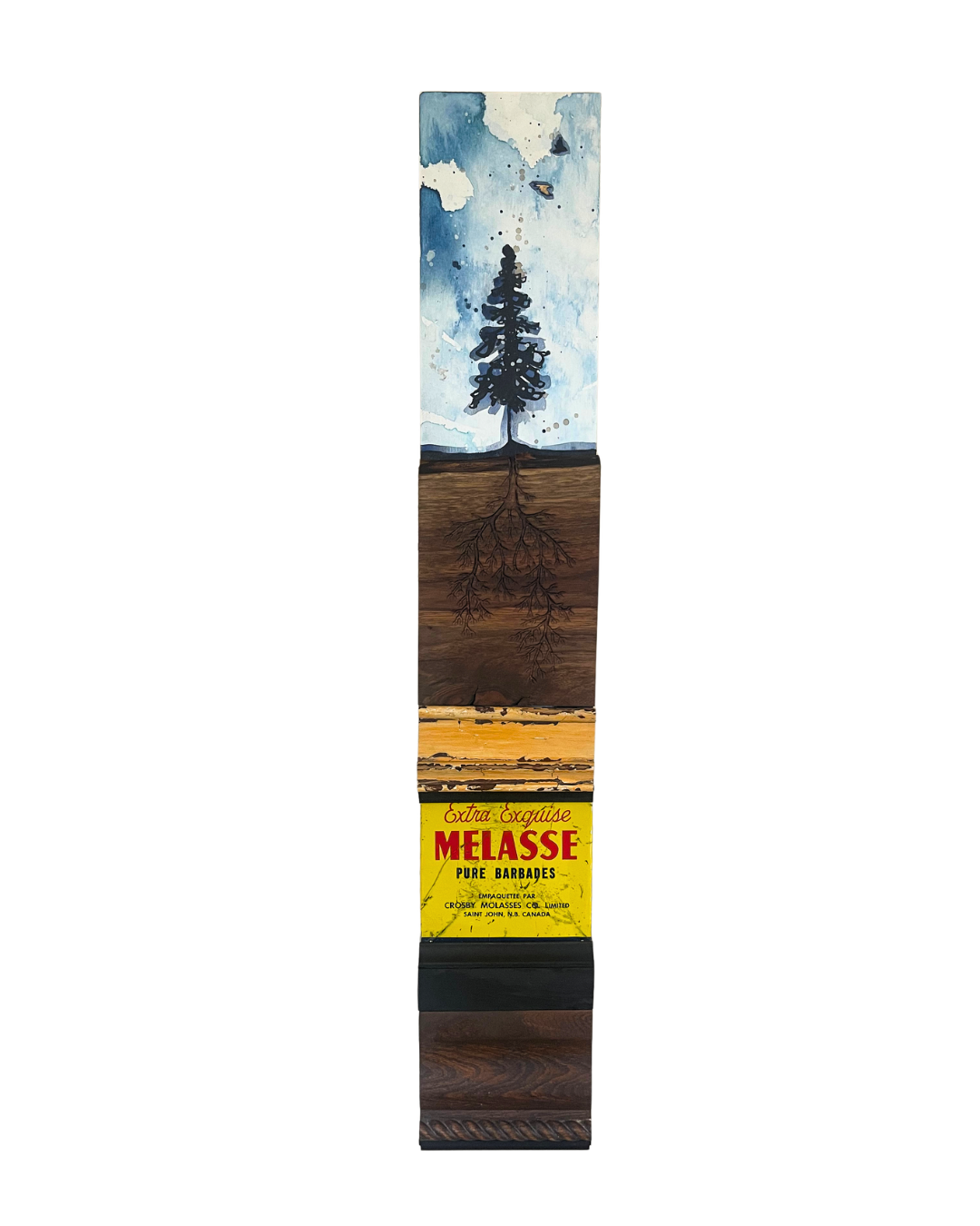Saint John Series #3 ~ Crosby Molasses
"12" x "48"
Acrylic, Walnut, found object.