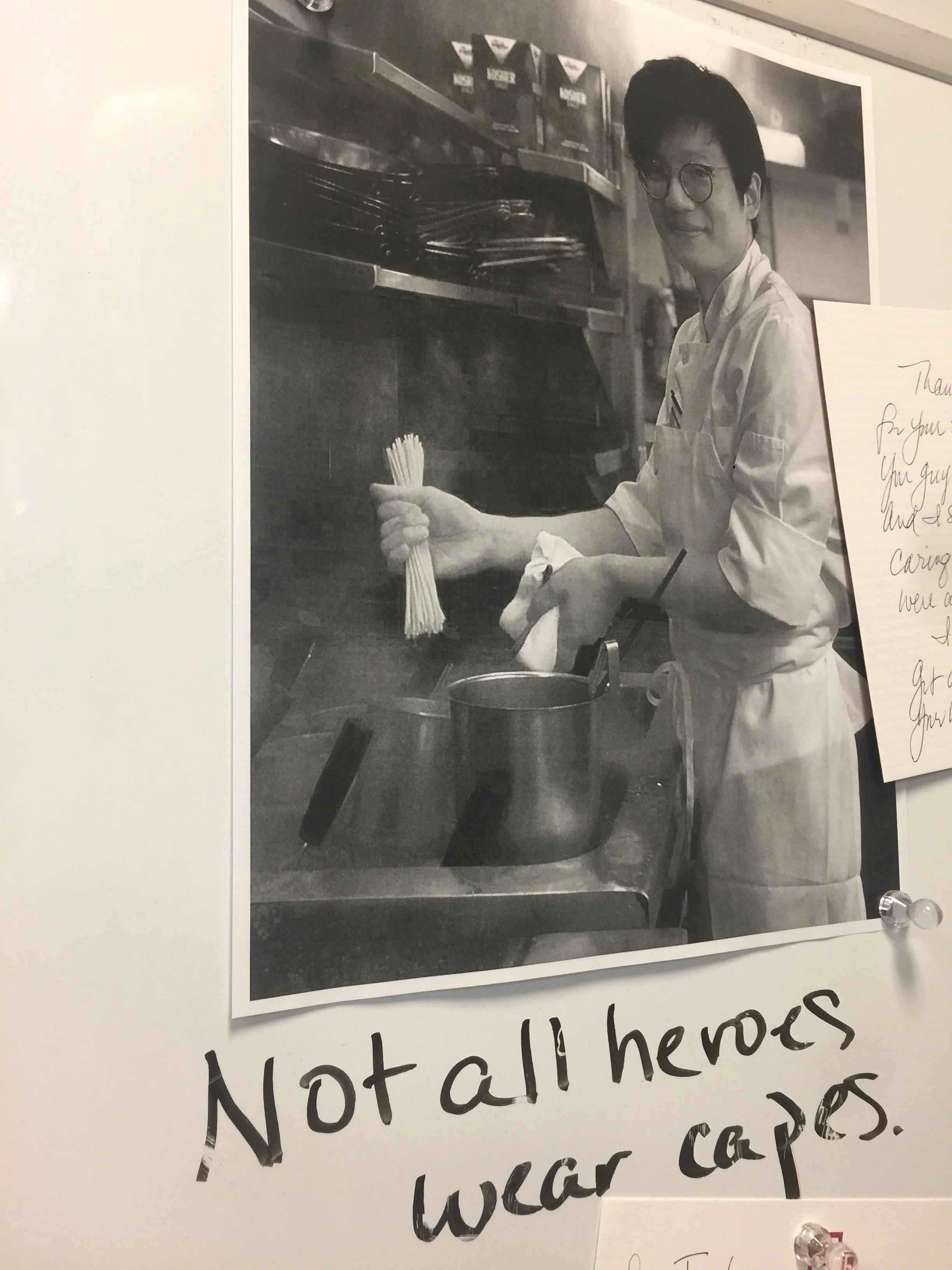 on the white board in the office 