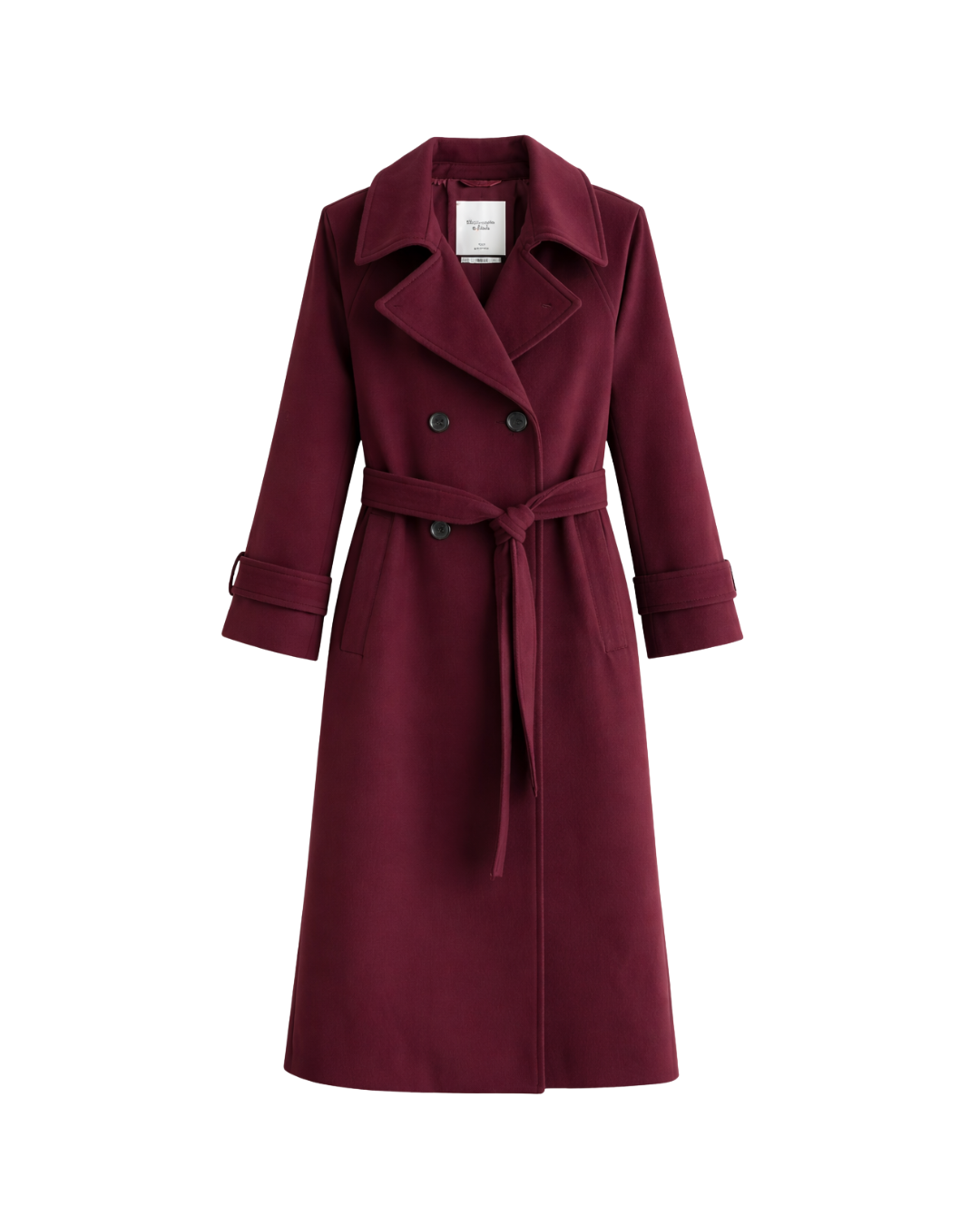 how to wear loafers with a burgundy Wool-Blend Trench Coat from abercrombie and fitch (2).png