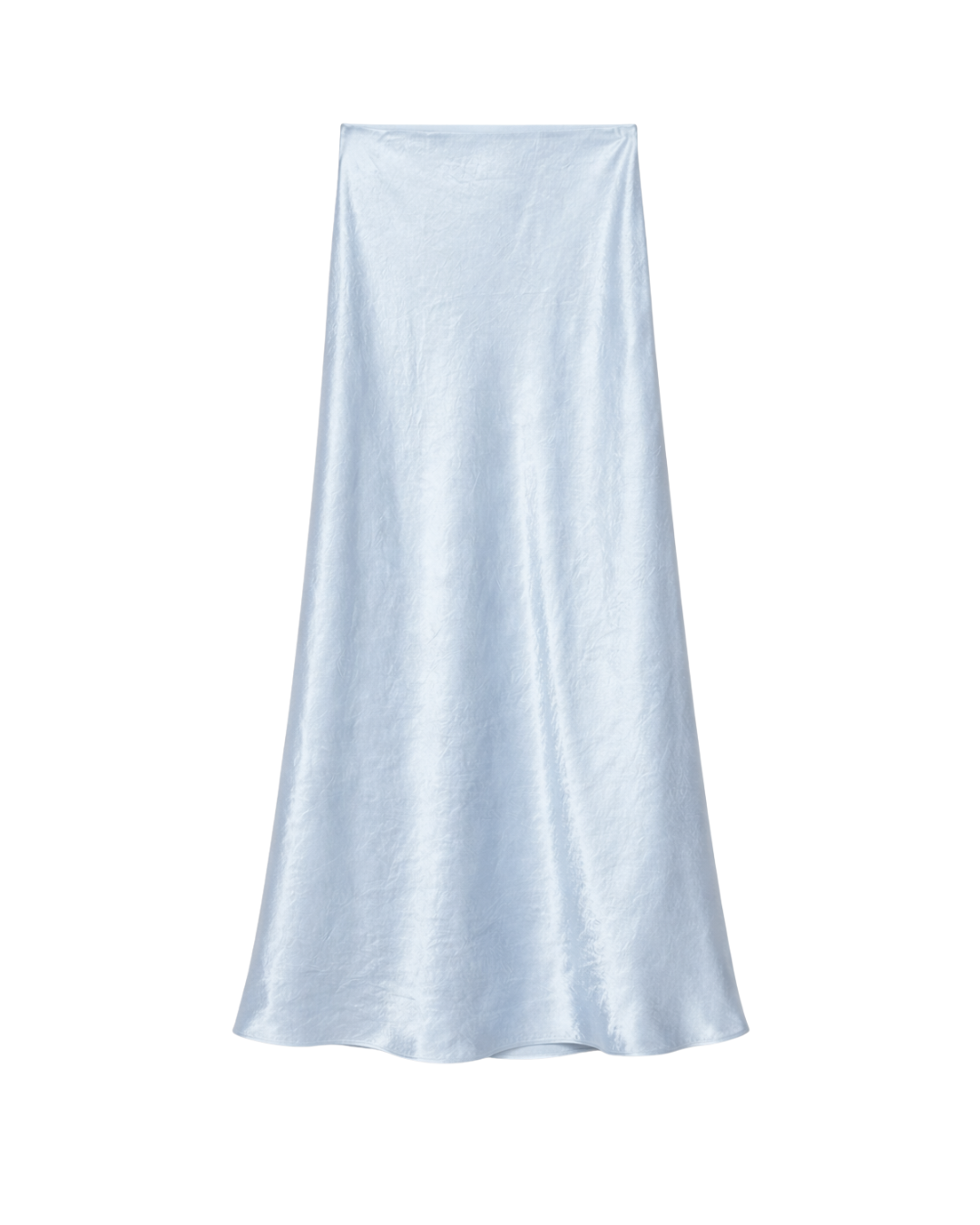 how to wear loafers with a satin long sky blue  maxi skirt for women.png