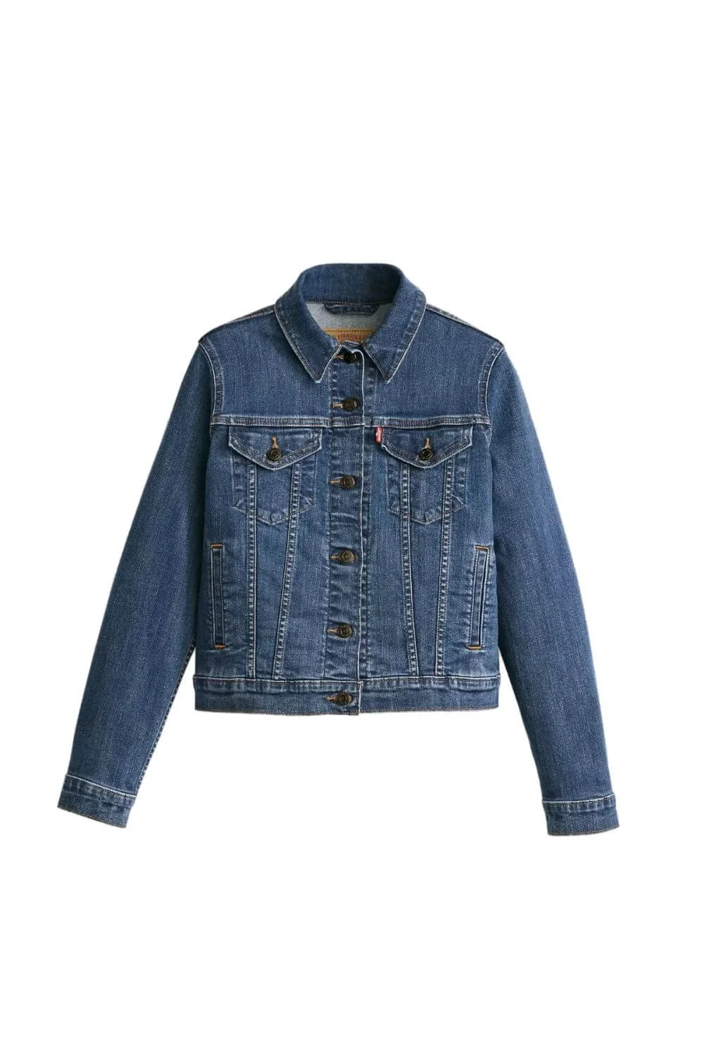 spring outfit ideas womens medium wash denim jacket.jpg