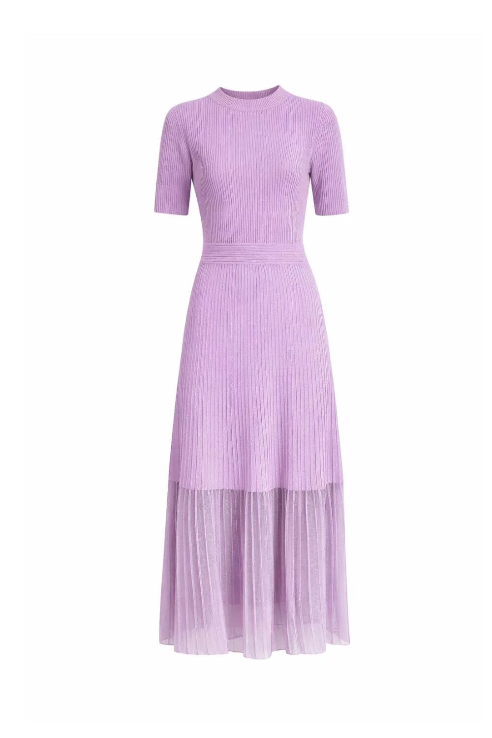 womens spring outfit ideas Mock Neck Mixed Media Sweater Dress.jpg