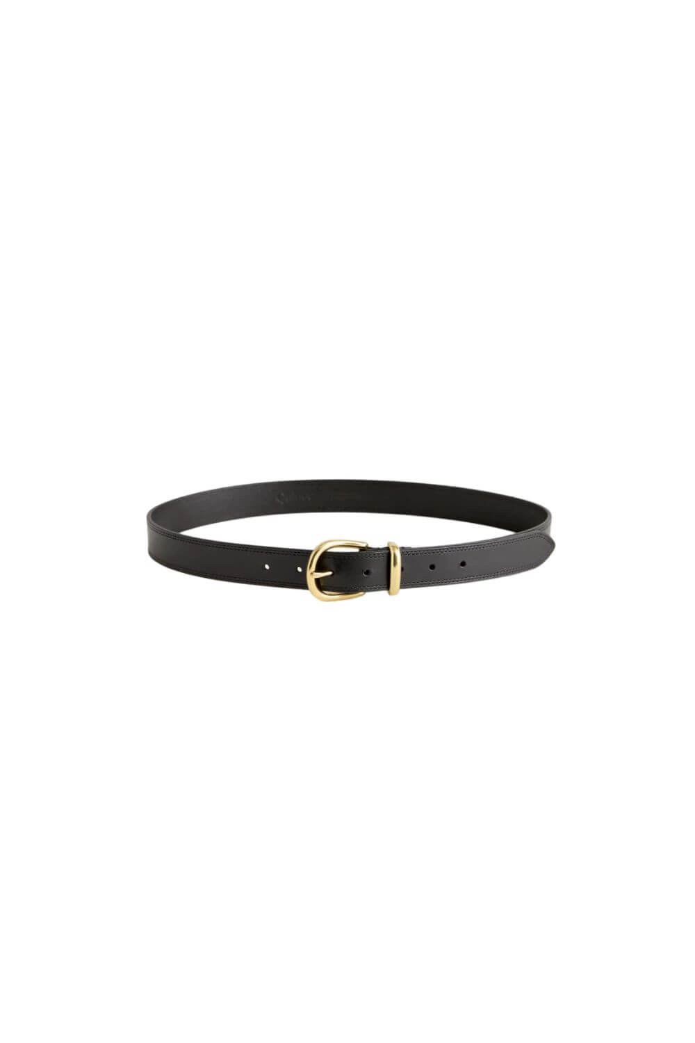 spring outfit idea womens black belt with gold buckle.jpg