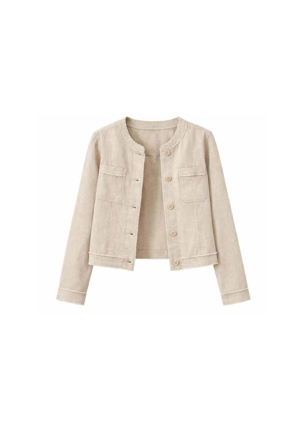 spring outfit ideas women neutral ivory jean jacket.jpg