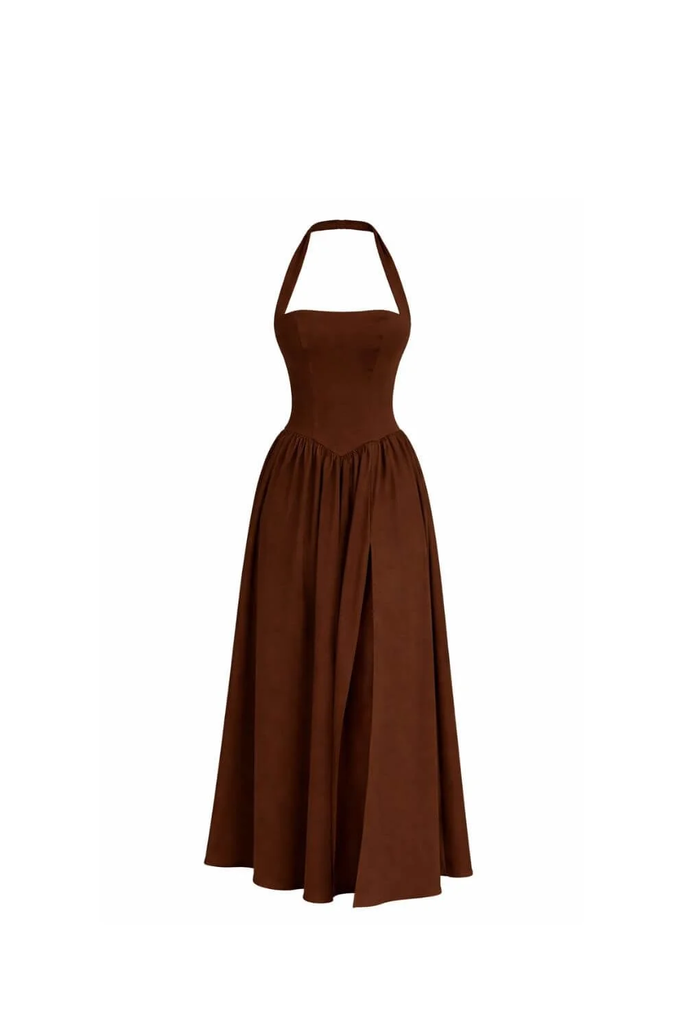 chocolate-brown-halter-midi-dress-slit-corset-bodice.jpg