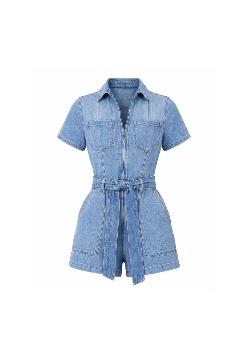 light-wash-denim-romper-short-sleeve-zip-front-belted-waist.jpg