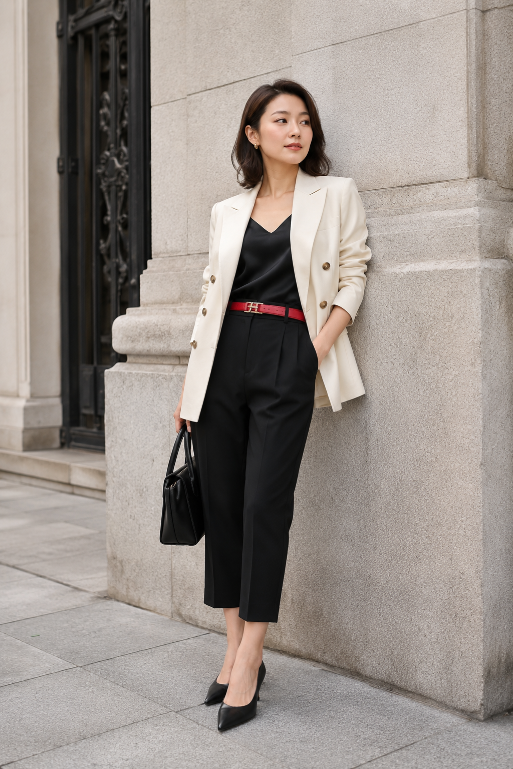 red-belt-cream-blazer-black-trousers-outfit.png