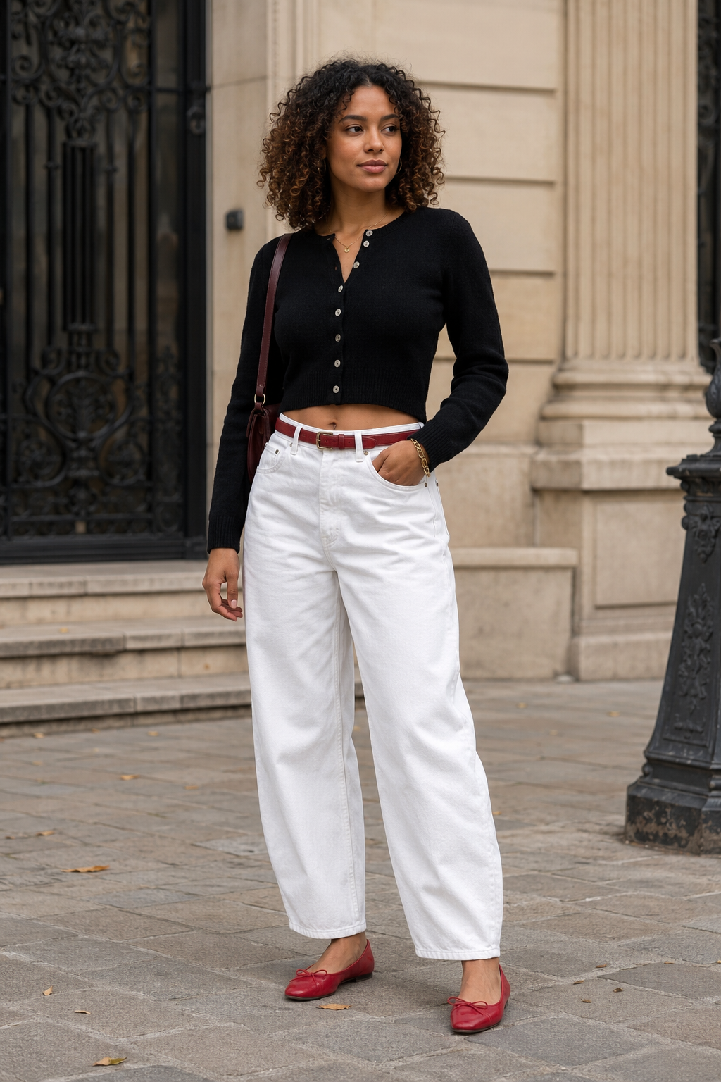 red-belt-white-barrel-jeans-black-cardigan-red-flats-outfit.png
