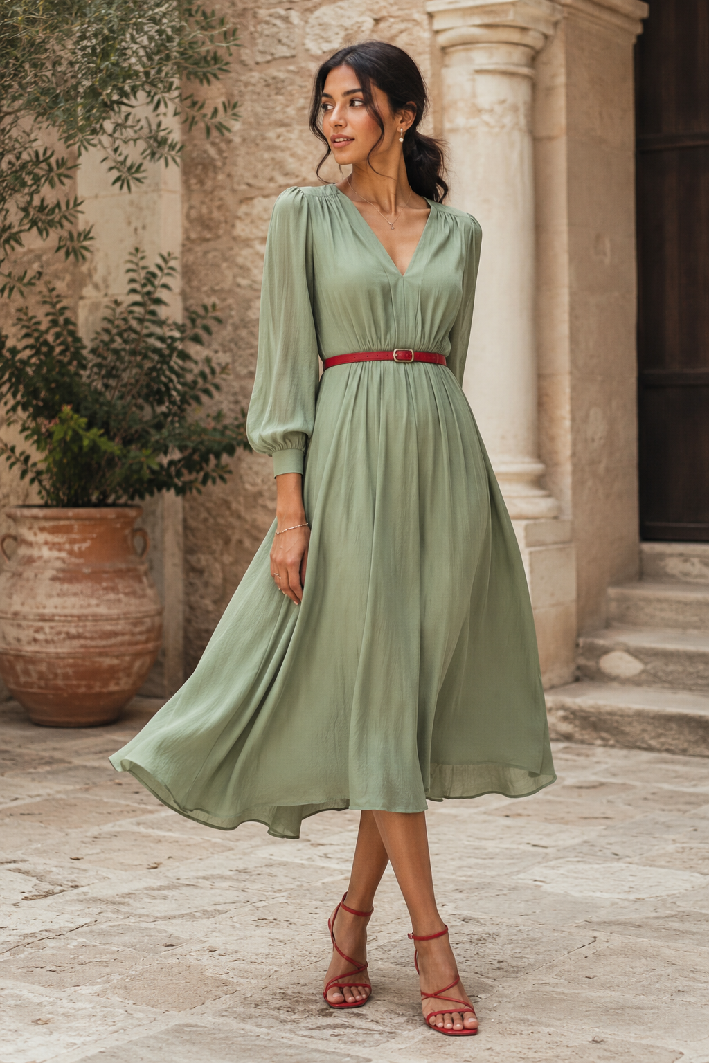 red-belt-sage-green-midi-dress-outfit.png