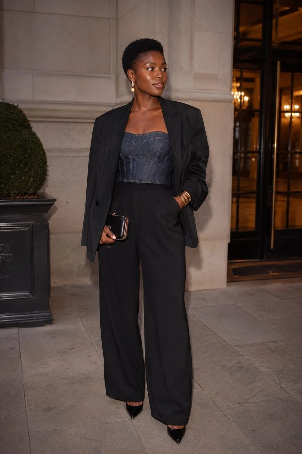 blazer-denim-tube-top-outfit-elegant-chic-denim-bustier-dinner-outfit-ideas.jpg