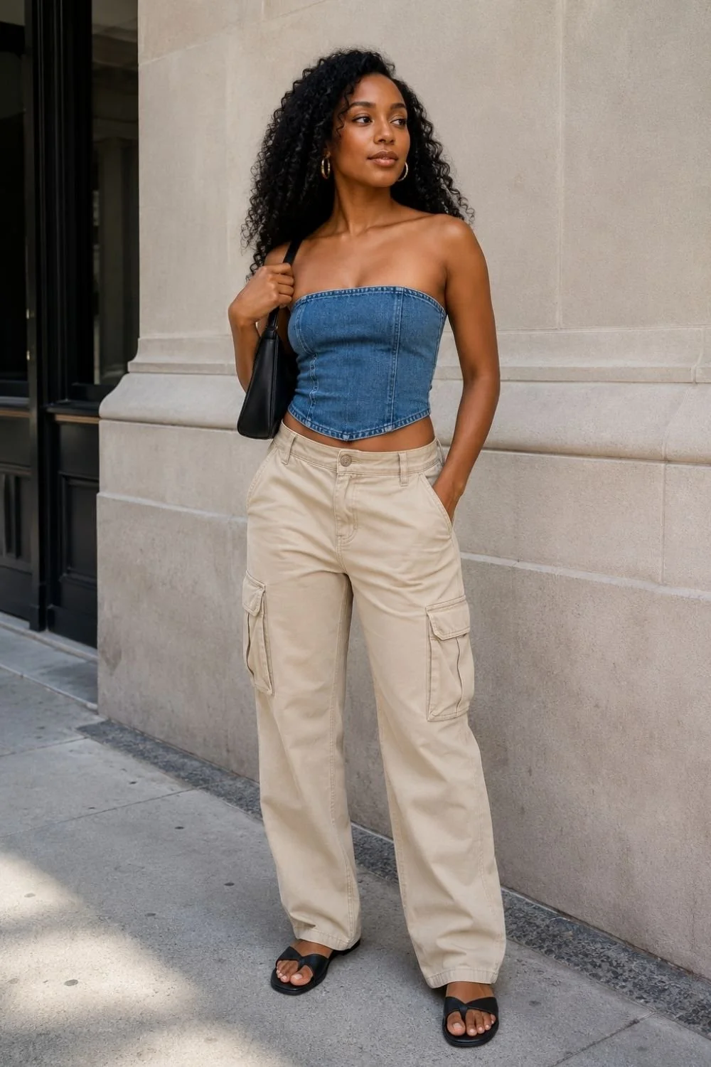 denim-tube-top-with-beige-cargo-pants-casual-denim-top-outfi style edited.jpg