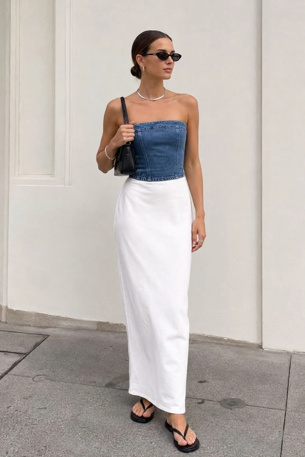 denim-tube-top-with-white-column-skirt-minimal-summer-outfit.jpg