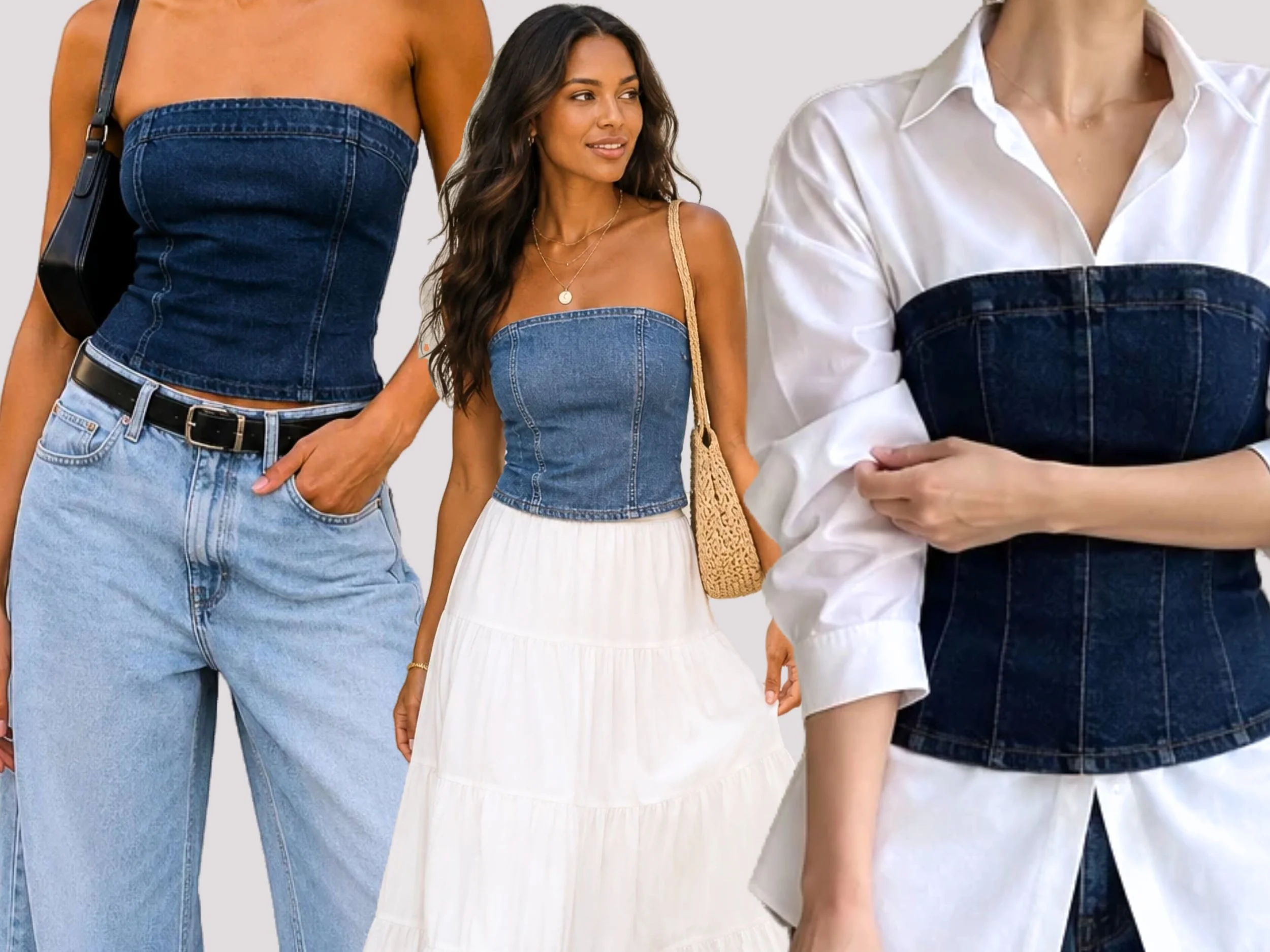 12 Denim Tube Top Outfits That Solve the “What Do I Wear With This?” Problem