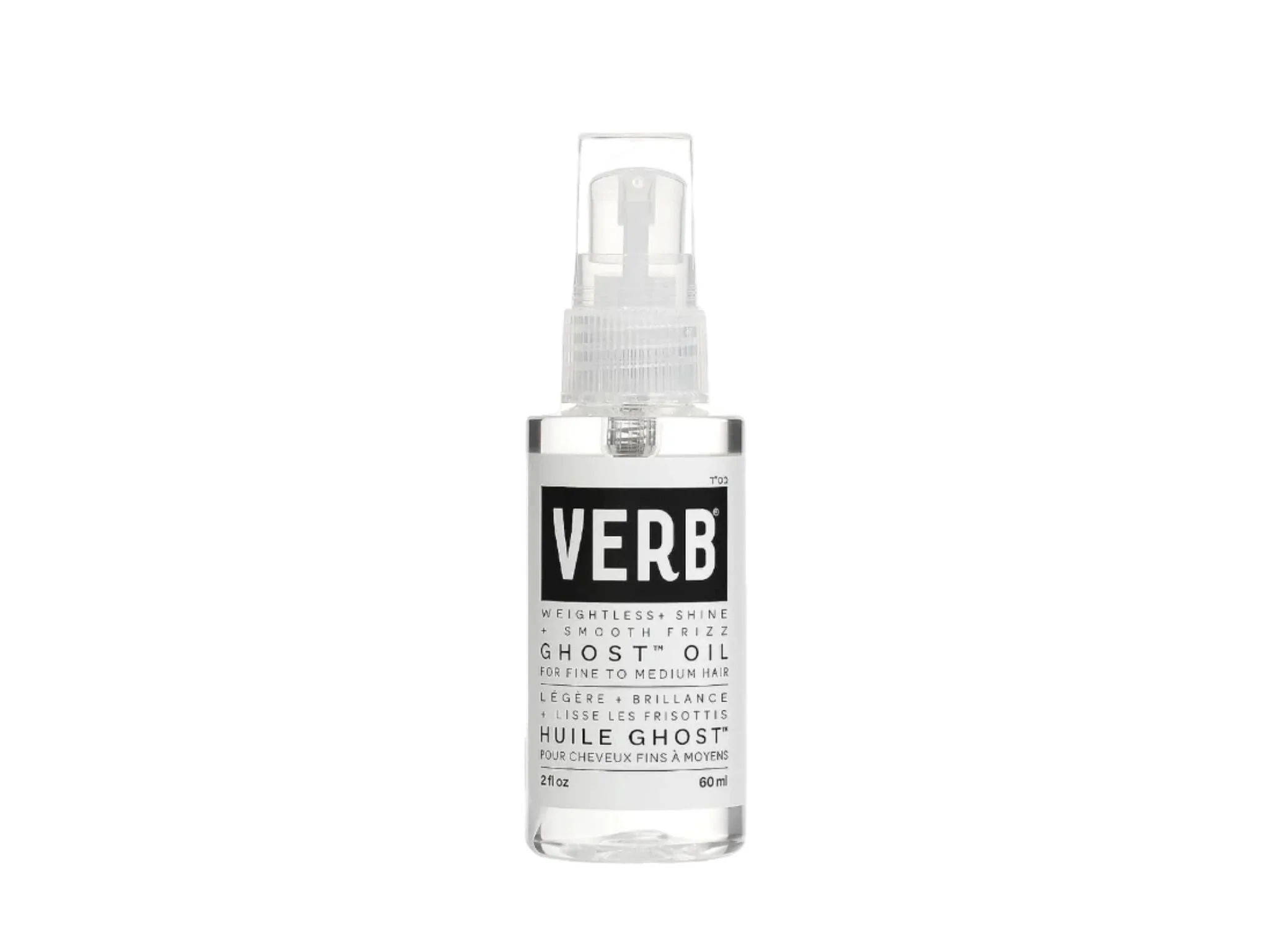 VERB Ghost Fine Hair Oil for softening styled curls and smoothing fine hair without weighing it down.