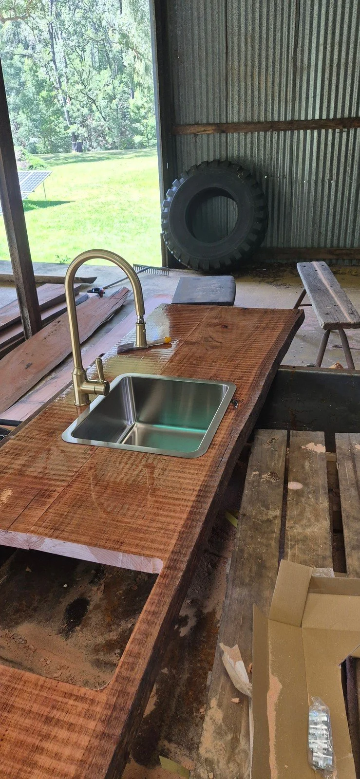 A benchtop for the lodge kitchen