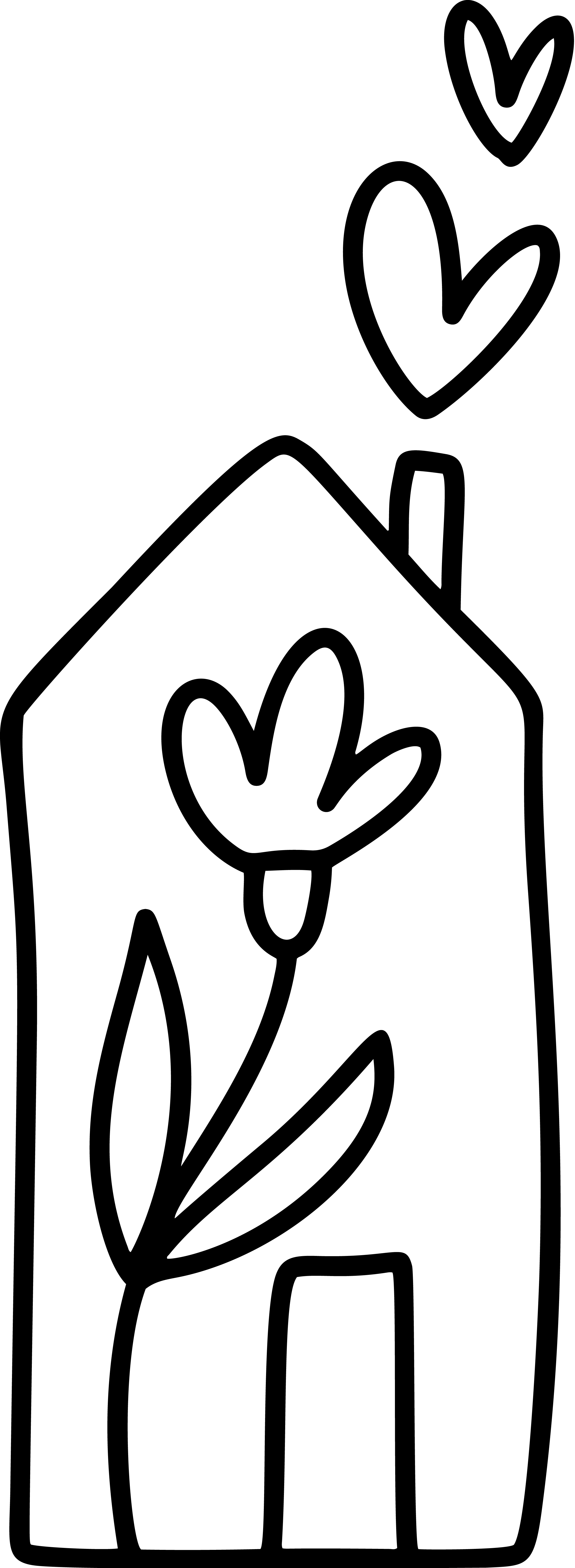 Black and white line drawing of a person sitting on a bench, reading a book, with trees and a fence in the background.