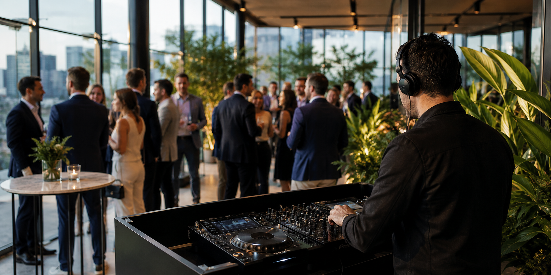 A DJ playing at a networking event in the city in Sydney