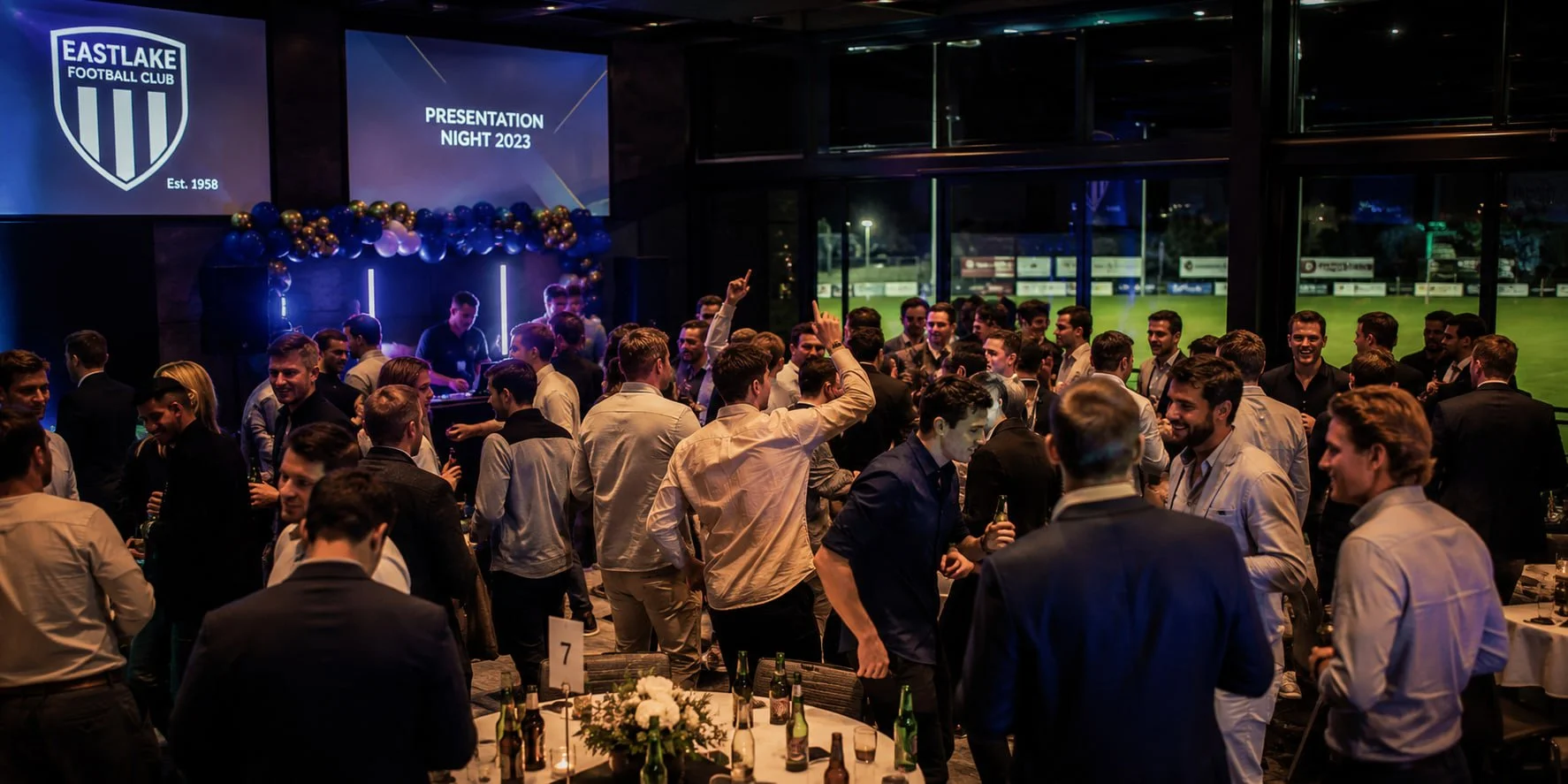 Guests mingling at the Eastlake Football Club 2023 presentation night function
