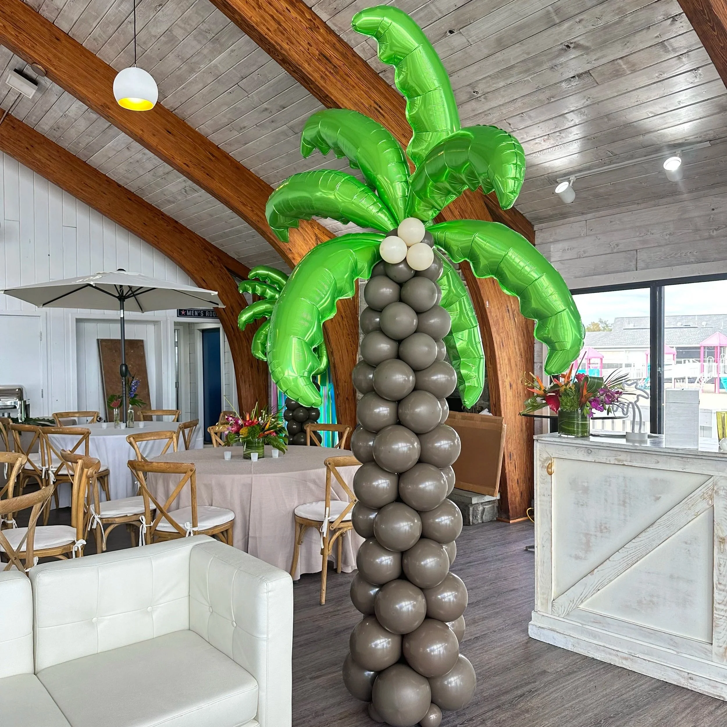 Large balloon palm tree