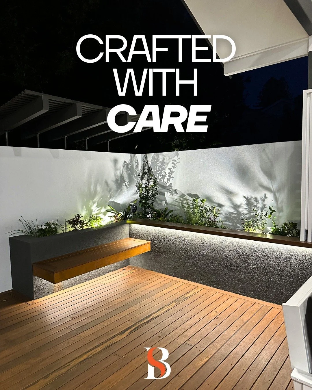 Crafted with care 🤝🏡

Every angle. Every texture. Every finish.

Outdoor spaces should feel as considered as the home itself. From the precision of the decking to the seamless built in seating and ambient lighting, every detail has been intentional