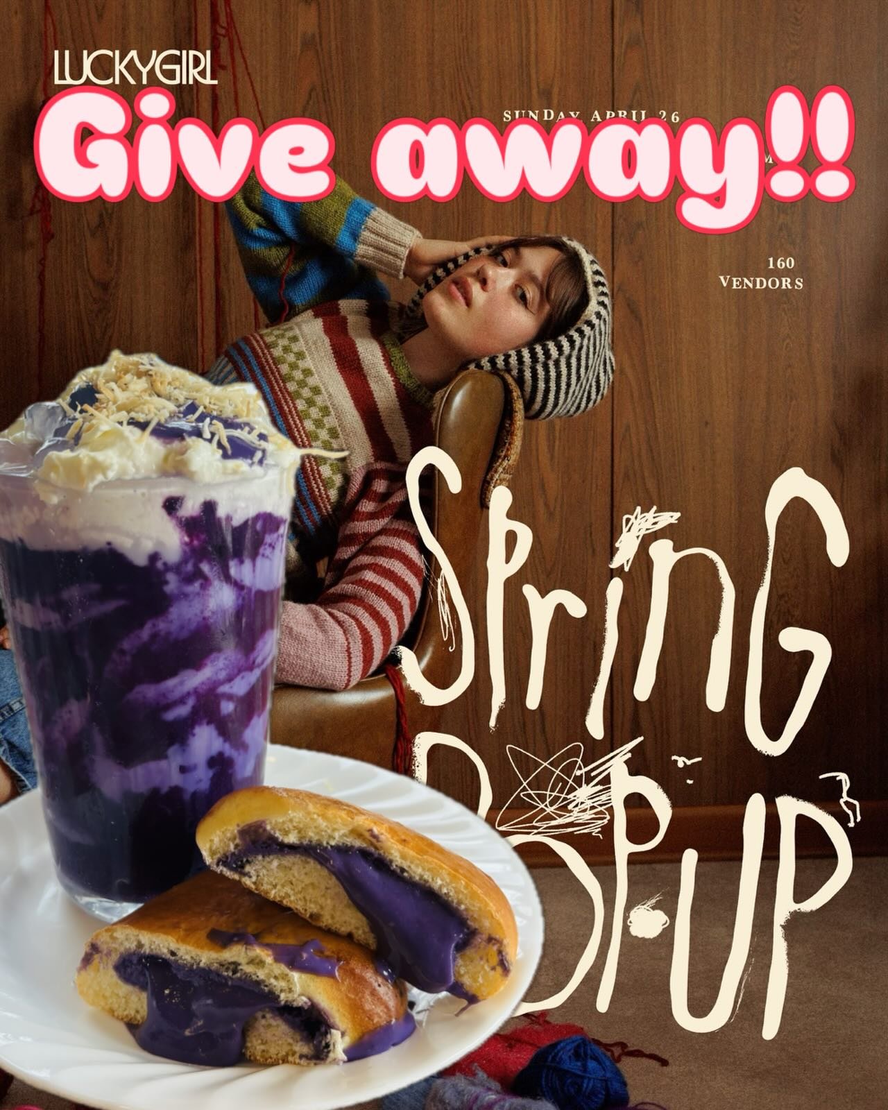 🌸🎉 SPRING POP UP GIVEAWAY!! 🎉🌸

We are so excited to join @luckgirlpopup Spring Pop Up and we want to celebrate with a special giveaway! 💜

✨ 1 Lucky Winner will receive:
🎟 2 FREE tickets to the Luckygirl Spring Pop Up
💜 Special Ube Drink
🍞 U