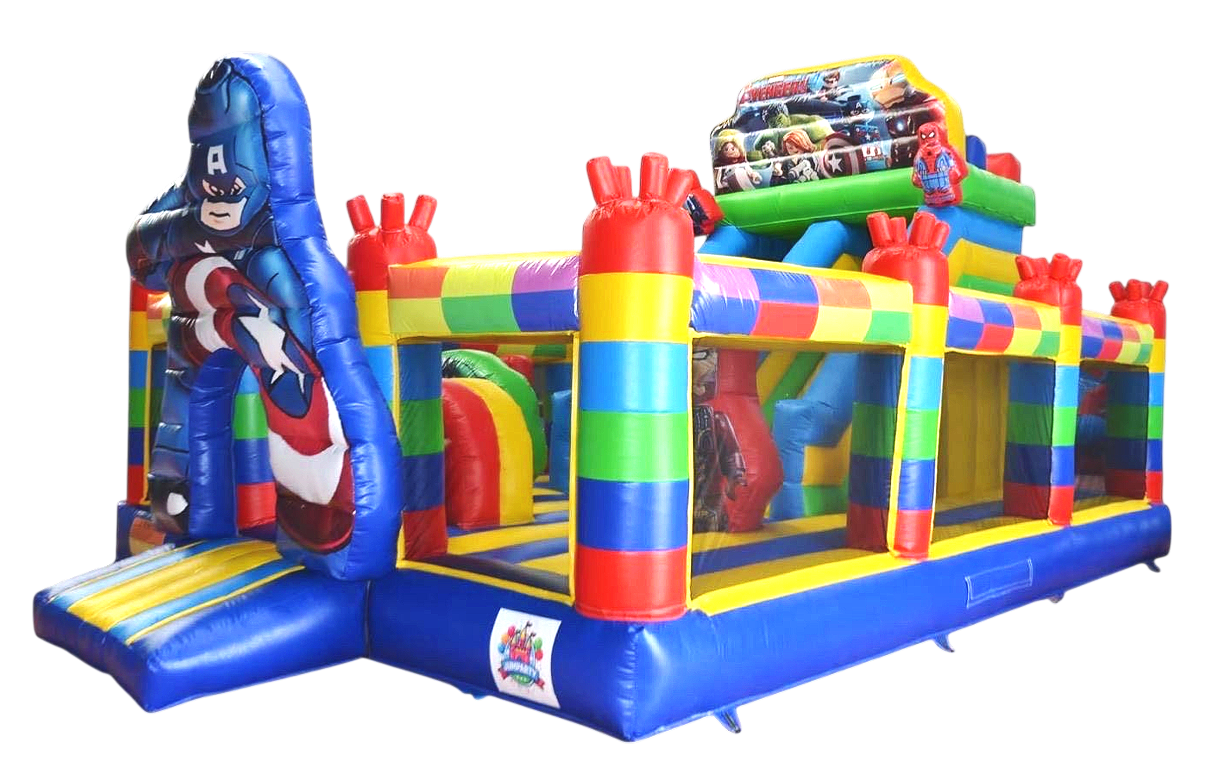 🦸 Parcours Gonflable Super Héros – Mission Aventure