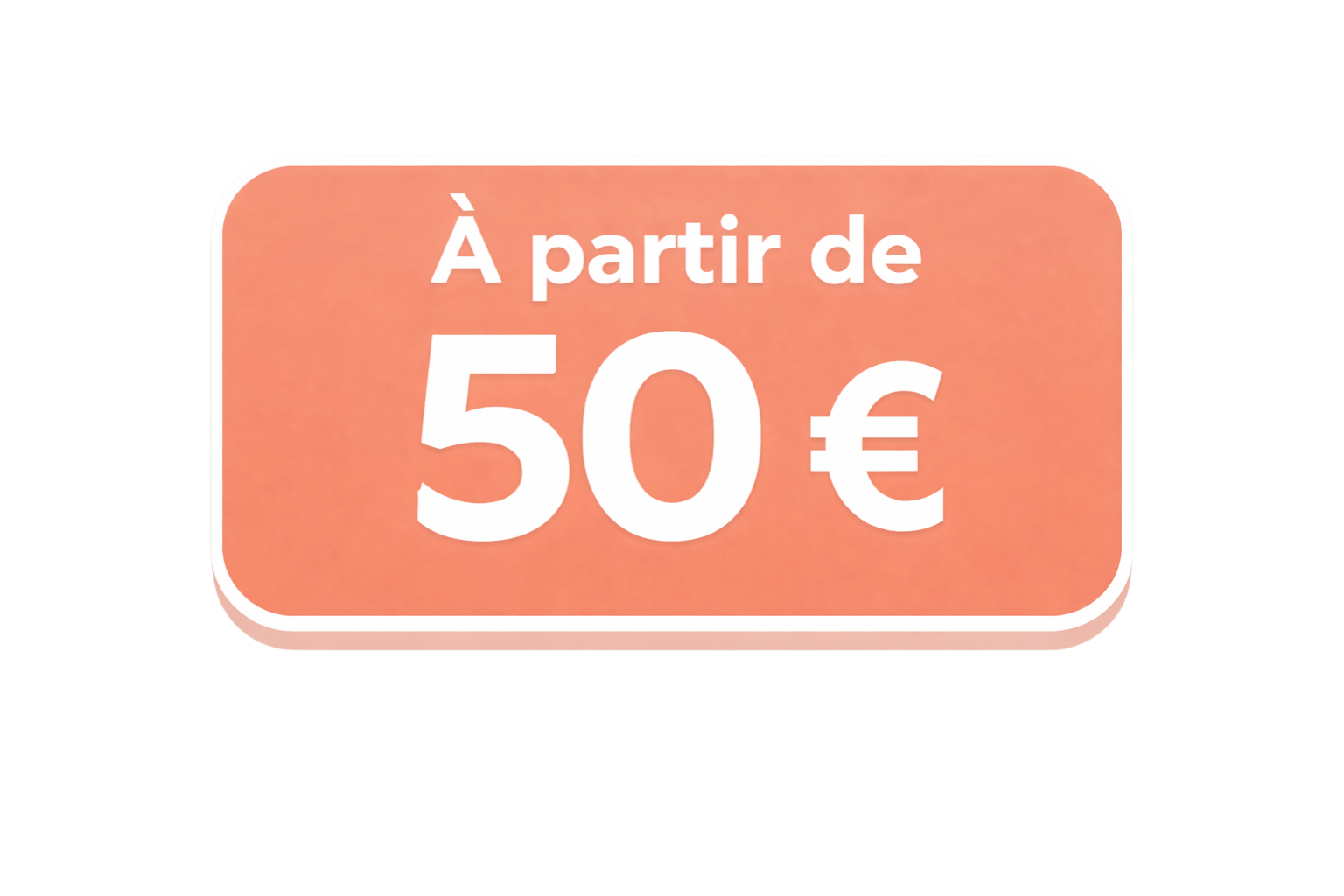Un panneau de signalisation indiquant que le prix commence à partir de 50 euros.
