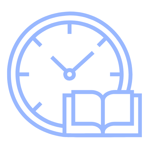 Clock with an open book in front of it.