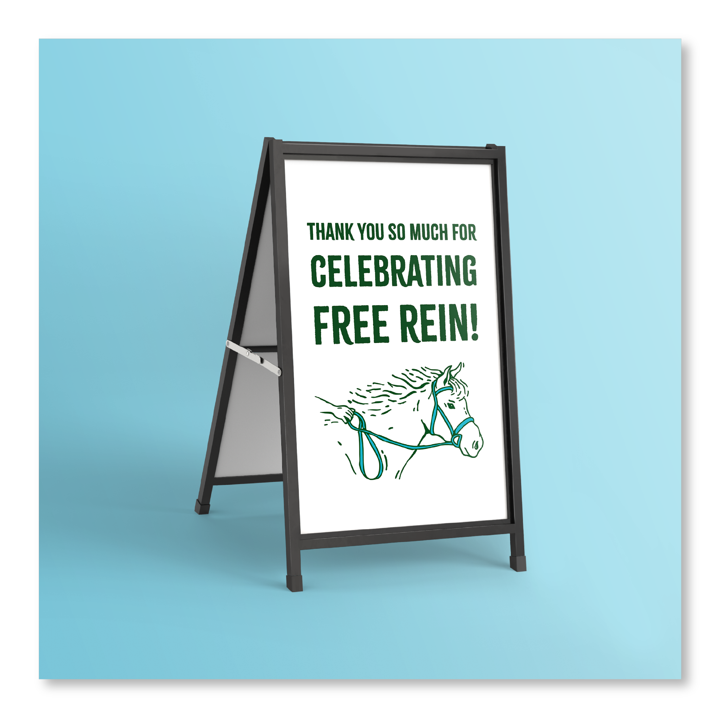 Free Rein Horse A-Frame Sign