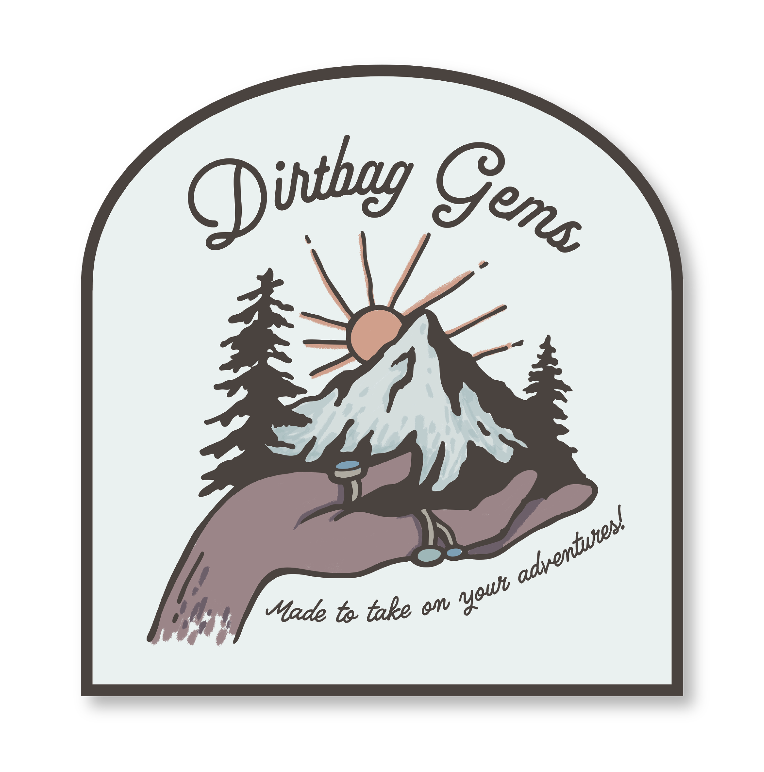Dirt Bag Gems Mountain Illustrative Sticker