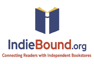 Logo of IndieBound.org featuring an open book icon above the text, with the tagline 'Connecting Readers with Independent Bookstores'.
