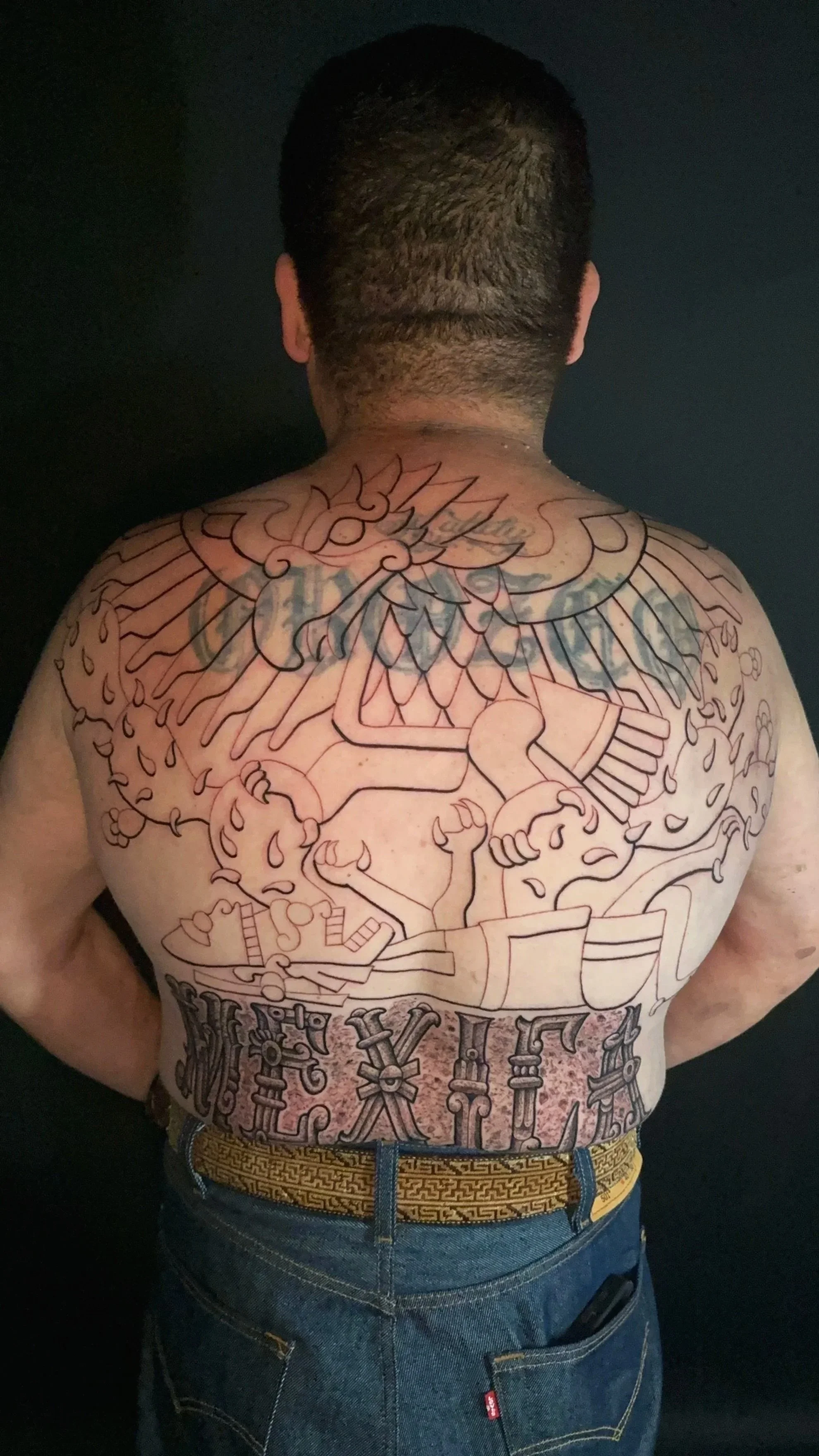 mexica back tattoo