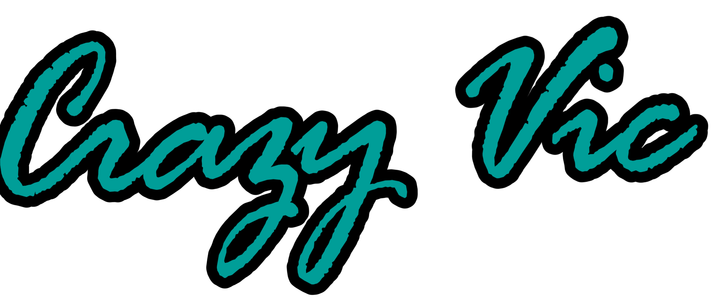 Text that reads 'Crazy Vic' in teal cursive font on a black background.