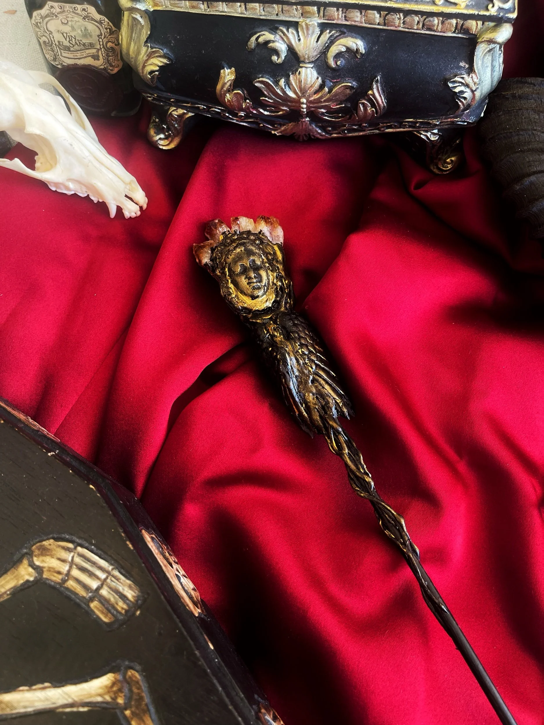 Winged Goddess Citrine Wand