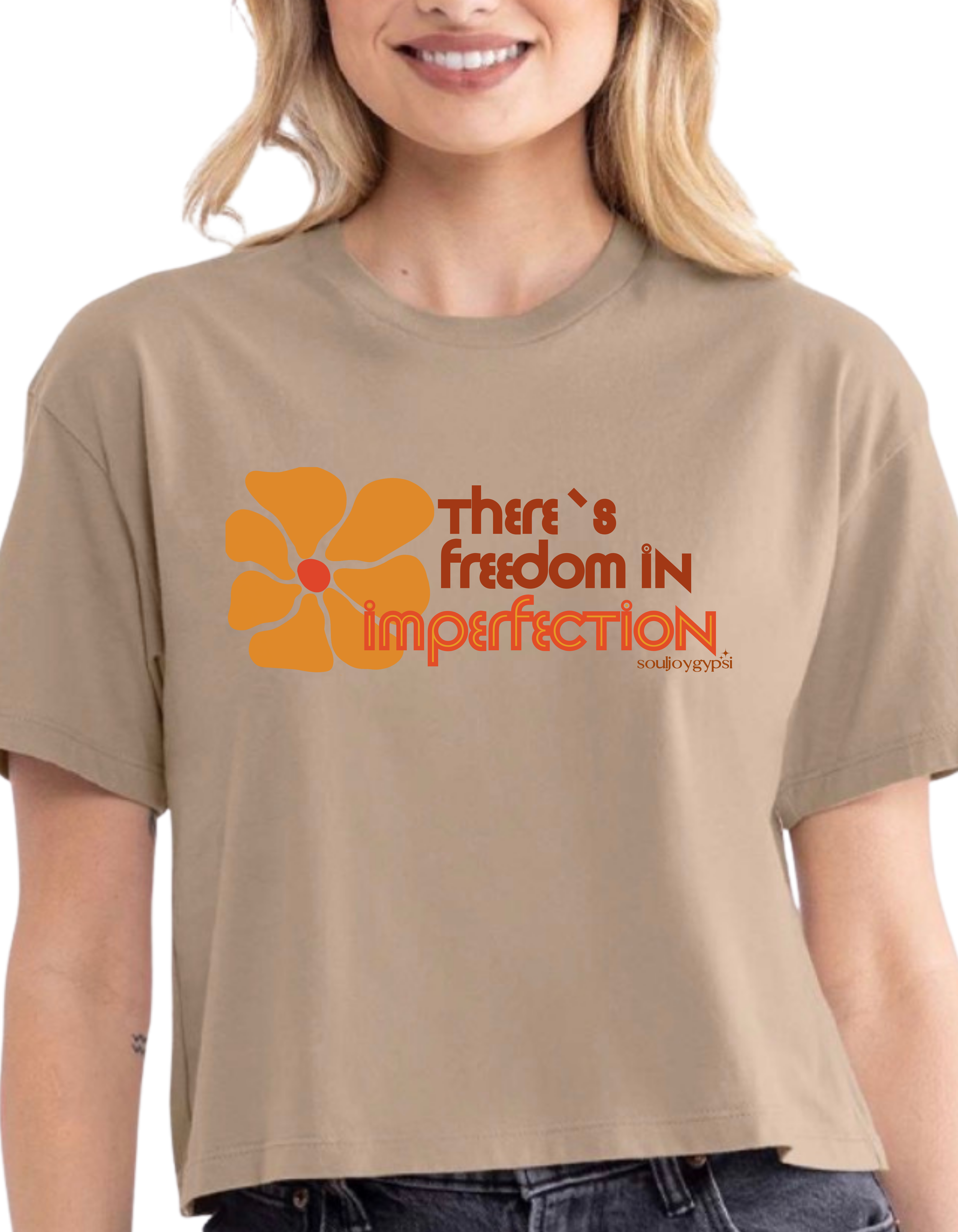 Freedom in imperfection CROP TEE