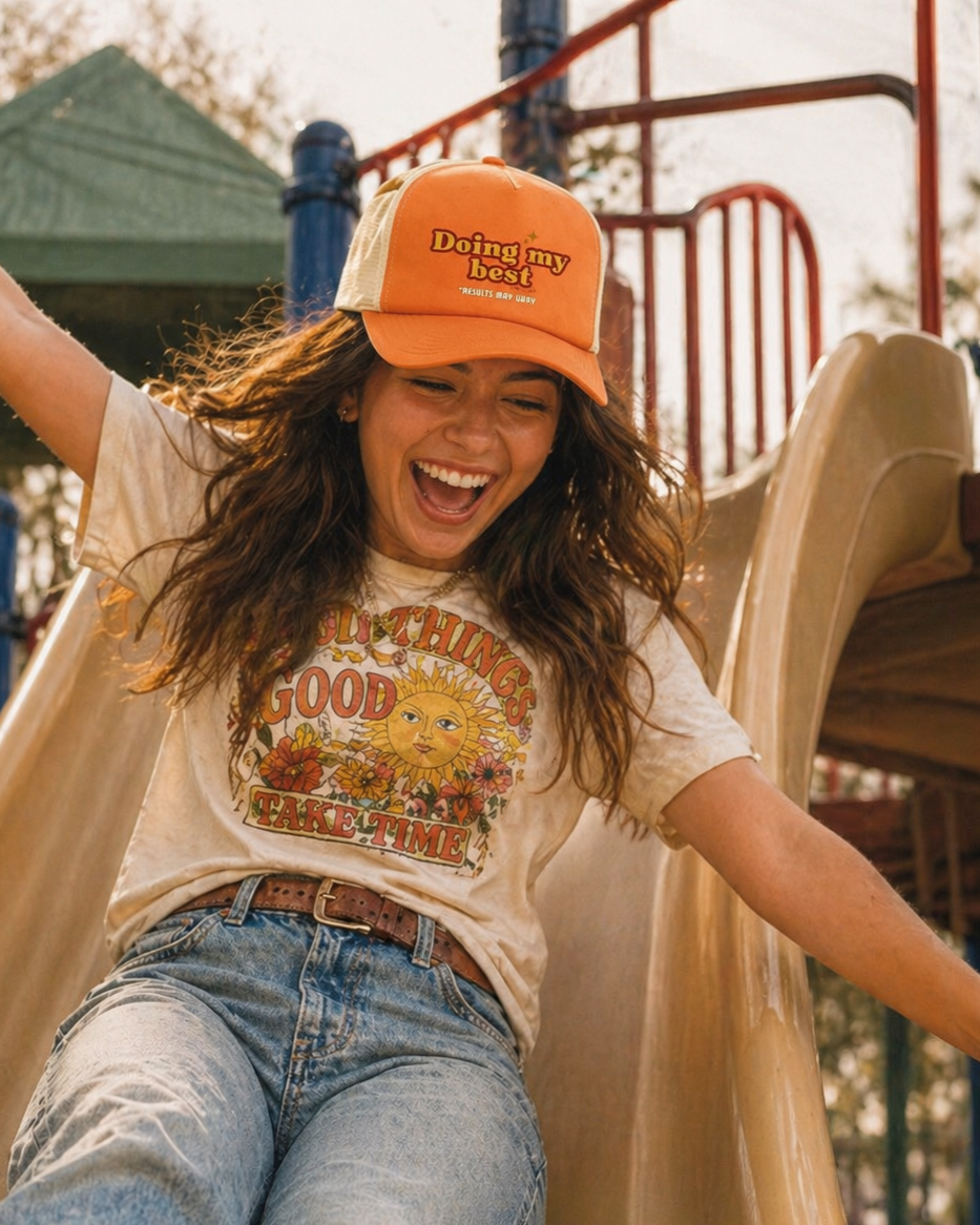 Doing my best PREMIUM TRUCKER HAT